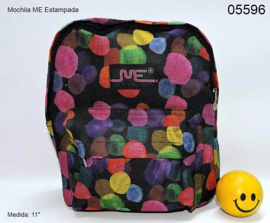 Imagen de MOCHILA M.E. 11" ESTAMPADA  LUNARES GRANDES 12.24